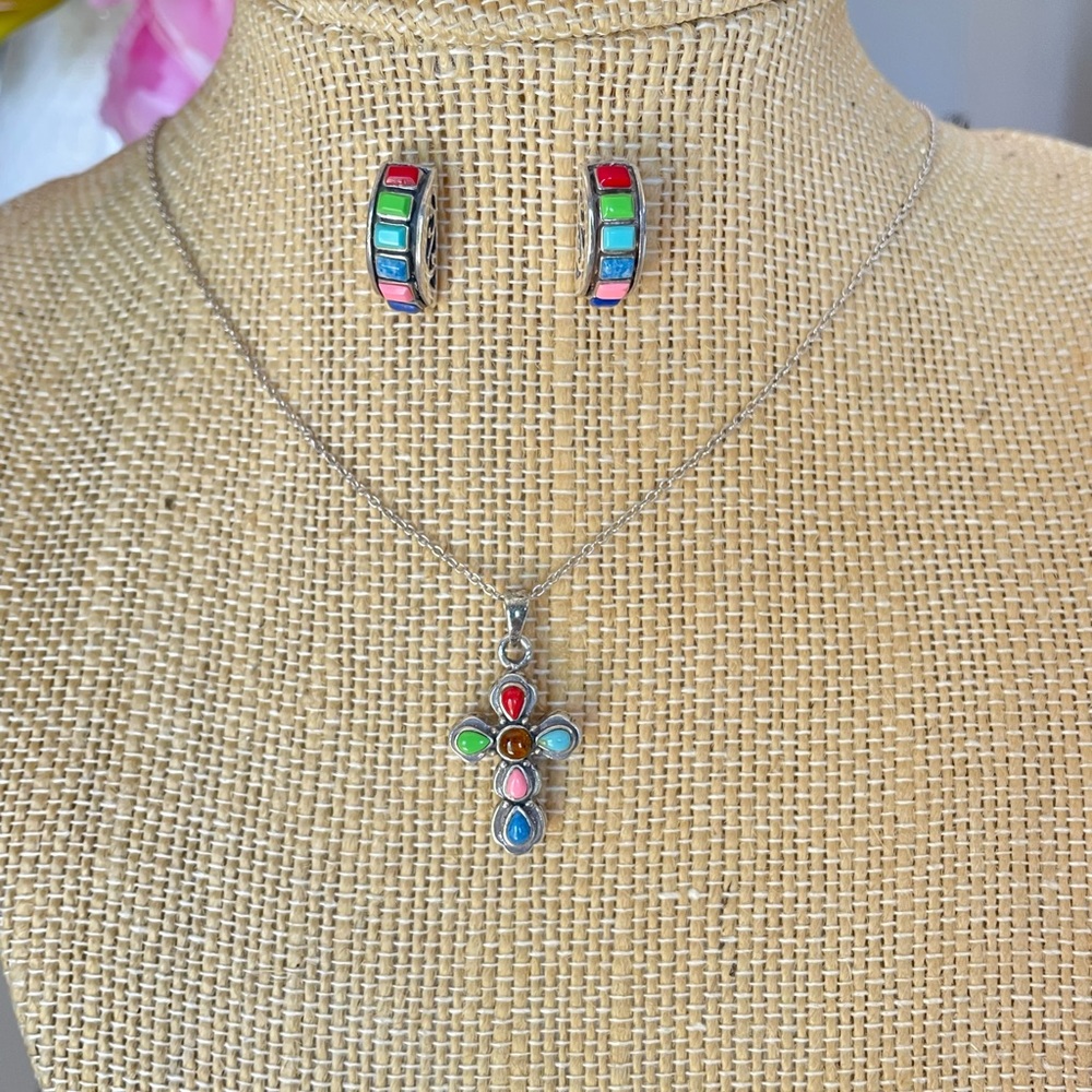 Silver 925 Multicolor Stone Set - image 1